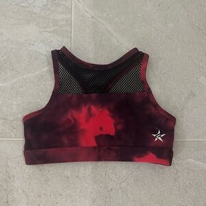 Girls Rebel Athletic Sports Bra in Magenta Tie Dye Wash